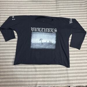 Vultures Kanye West Shirt Mens Sz 1 Black Graphic Long Sleeve Yeezy Album Tour
